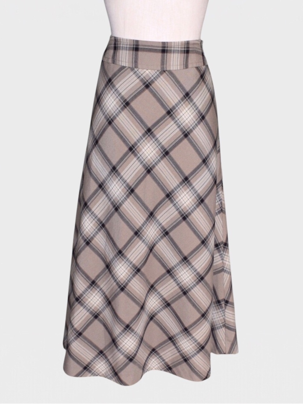 East 5th Plaid A-line Midi Skirt